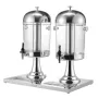 Beverage Dispenser, 8L x 2 Drink Dispenser for Parties, Stainless Steel + Plastic Juice Dispensers with Spigot Ice Chamber Tray,