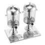 Beverage Dispenser, 8L x 2 Drink Dispenser for Parties, Stainless Steel + Plastic Juice Dispensers with Spigot Ice Chamber Tray,
