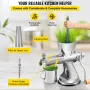 Manual Wheatgrass Juicer Stainless Steel Hand Crank Wheatgrass Juicer Hand Wheatgrass Grinder with Suction Cup Base & Table-top 