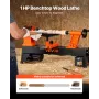 VEVOR Woodworking Lathe, 750W / 1 HP, Benchtop Wood Lathe Machine with 0 to 3800 RPM Variable Speed, 304 x 465 mm Workbench, Bru