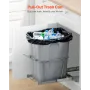 Pullout Trash Can for Kitchen Cabinets, Garbage Waste Recycling Bin, Under Mount Waste Container, with Heavy Duty Metal Full Ext