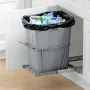 Pullout Trash Can for Kitchen Cabinets, Garbage Waste Recycling Bin, Under Mount Waste Container, with Heavy Duty Metal Full Ext