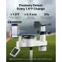 VEVOR 7-i-1 Wi-Fi vejrstation, 177,8 mm TFT-skærm, trådløs solcelledrevet udendørssensor, regnmåler, indendørs udendørs til