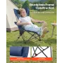 Reclining Camping Chair, 4 Adjustable Positions, Portable Folding Lounger for Adults, Mesh Beach Chair with Headrest & Foot Rest