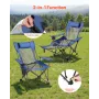 VEVOR Reclining Camping Chair, 4 Adjustable Positions, Portable Folding Lounger for Adults, Mesh Beach Chair with Headrest & Foo