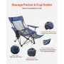 Reclining Camping Chair, 4 Adjustable Positions, Portable Folding Lounger for Adults, Mesh Beach Chair with Headrest & Foot Rest