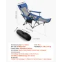 Reclining Camping Chair, 4 Adjustable Positions, Portable Folding Lounger for Adults, Mesh Beach Chair with Headrest & Foot Rest