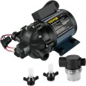 Washdown Pump, 12V DC, 7 GPM 60 PSI, Max. 10 FT Lift Self Priming Water Pump, w/ EPDM Valve, Universal Salt Water Strainer &