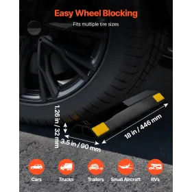 VEVOR Parking Stopper, 446 mm 2 Pcs Heavy Duty Parking Aid for Garage, PP Curb Garage Floor Stopper with Reflective Strips, Vehi