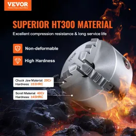 3-KAW LATHE CHUCK, 6 '', Selvcentrerende drejebænke Chuck, 0,14- 6,3 i/3,5-160 mm klemmeområde med T-tasten Fixing Skruer