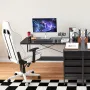 VEVOR L-Shaped Computer Desk, 1.5m Reversible Corner Gaming Desk with Drawers & Storage Shelves, Modern Stylish PC Table Sturdy