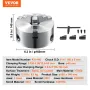3-Jaw Lathe Chuck, 6'', Self-Centering Lathe Chuck, 0.14- 6.3 in/3.5-160 mm Clamping Range with T-key Fixing Screws Reversible J