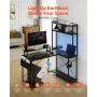 L-Shaped Gaming Desk with LED Lights, 1.2m Reversible Corner