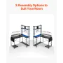 L-Shaped Gaming Desk with LED Lights, 1.2m Reversible Corner
