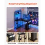 L-Shaped Gaming Desk with LED Lights, 1.2m Reversible Corner