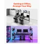 L-Shaped Gaming Desk with LED Lights, 1.2m Reversible Corner
