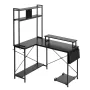 L-Shaped Gaming Desk with LED Lights, 1.2m Reversible Corner