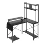 L-Shaped Gaming Desk with LED Lights, 1.2m Reversible Corner