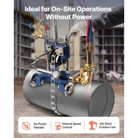 VEVOR CG2-11Y Manuel rørskæremaskine, 0,2"-2" tyk røraffasningsmaskine med 82-tommers kæde, 0°-45° justeret vinkel Gas Cutti
