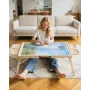 1500 stykke puslespilsbord med foldeben, 4 skuffer og låg