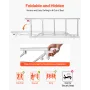VEVOR Foldable Bed Rail for Elderly, 122 cm Bedside Assist Rail with Fixing Strap, Adjustable Height Pipe Bedside Cane, High-Str