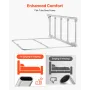 VEVOR Foldable Bed Rail for Elderly, 122 cm Bedside Assist Rail with Fixing Strap, Adjustable Height Pipe Bedside Cane, High-Str