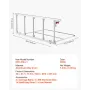 Foldable Bed Rail for Elderly, 122 cm Bedside Assist Rail with Fixing Strap, Adjustable Height Pipe Bedside Cane, High-Strength 