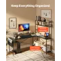 L-Shaped Computer Desk, 1.7m Reversible Corner Gaming Desk with Monitor Stand & Movable CPU Stand, Modern Stylish PC Table Sturd