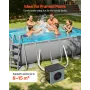 VEVOR 4160 W poolvarmepumpe, elektrisk poolvarmer til overjordisk op til 15 m³, Max COP 5.14, Støjsvag, GFCI-beskyttelse, 15-40