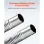 Exhaust Hose, 3000mm Stainless Steel Exhausts Hose, Diesel Heater Flexible Exhaust Pipe with 2 Hose Clamps, Exhausts Hoses Kit D