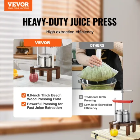frugtvinpresse, 0,53 gallon/2L, 2 tønder i rustfrit stål