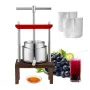 Fruit Wine Press, 0.53 Gallon/2L, 2 Stainless Steel Barrels, Manual Juice Maker, Cider Apple Grape Tincture Vegetables Honey Oli