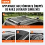 Universal Roof Rack Cross Bars, 137.2cm Aluminum Roof Rack Crossbars, Fit Existing Raised Side Rail with Gap, 90.7kg Load Capaci