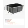 VEVOR Canvas Fish Dam, 126,8 Gal Above Ground Fish Dam, PVC Koi Tank med Clear View Panel, Rektangulær Goldfish Tank med