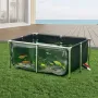 Canvas Fish Pond, 126.8 Gal Above Ground Fish Pond, PVC Koi Tank with Clear Viewing Panel, Rectangular Goldfish Tank with Stainl