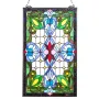 VEVOR Farvet glas vinduespanel, 433 x 731 mm, Tiffany Style hængende agterspejls vinduespanel med kæde, stort lodret rektangel