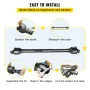 PTO Shaft, 1-3/8” PTO Drive Shaft, 6 Spline End Round End PTO Driveline Shaft, Series 4 Tractor PTO Shaft, 1-1.4 m Brush Hog PTO