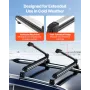 VEVOR Ski & Snowboard Roof Rack, Carry up to 6 Pairs of Skis or 4 Snowboards, 2 PCS Aluminum Universal Car Roof Rack Top Holder 
