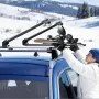 VEVOR Ski & Snowboard Roof Rack, Carry up to 6 Pairs of Skis or 4 Snowboards, 2 PCS Aluminum Universal Car Roof Rack Top Holder 