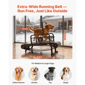 VEVOR Dog Treadmill for Small/Medium Dogs, Pet Running Machine Pacer Slatmill with Stepless Adjustment, Brake & Wheels, Upgrade 