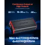 VEVOR Car Audio Amplifier, 4-Channel Bridgeable Car Amplifier, Multichannel Class D Stereo Amp, Max. 4 x 272W at 4 Ohms / 4 x 40