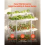 VEVOR Hydroponics-dyrkningssystemsæt, 3-trins 90-pladser UPVC-rør hydroponisk vækstsæt med tidsindstillet kunstvanding, sol- og