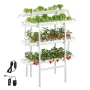 VEVOR Hydroponics Growing System Kit, 3-Tier 90 Sites UPVC Pipe Hydroponic Grow Kit with Timed Irrigation, Sun & Light Blocking 