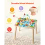 Montessori Activity Table for Toddler 1-3 Years Old, 13 in 1 Wooden Learn Activity Desk, Baby Play Table for Boys & Girls Aged 6