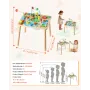VEVOR Montessori Activity Table for Toddler 1-3 Years Old, 13 in 1 Wooden Learn Activity Desk, Baby Play Table for Boys & Girls 