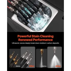 VEVOR Fuel Injector Cleaner Tester, 9 testtilstande, 6-cylindret 28kHz ultralydsrensemaskine Justerbar 12V/70V/120V til EFI/F