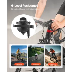 VEVOR Bike Trainer, 6 Level Resistance, 660.4-736.6 mm & 700C Wheels, Foldable Magnetic Bicycle Stationary Stand for Indoor Exer