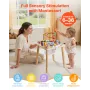 VEVOR Montessori Activity Table for Toddler 1-3 Years Old, 8 in 1 Wooden Learn Activity Desk, Baby Play Table for Boys & Girls A