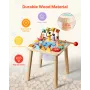 Montessori Activity Table for Toddler 1-3 Years Old, 8 in 1 Wooden Learn Activity Desk, Baby Play Table for Boys & Girls Aged 6+