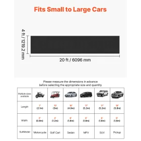 VEVOR Garage Floor Roll, 1.22 x 6.1 m Garage Flooring Mat, 3 mm Thickened Rubber Diamond Plate Floor Protector Mat, Non-Slip, We